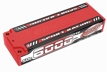 6000mAh 7.4v 2S 50C Hardcase Sport Racing LiPo Battery