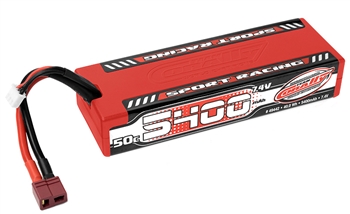 5400mAh 7.4v 2S 50C Hardcase Sport Racing LiPo Battery