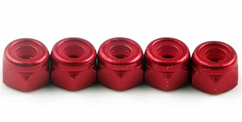 Kyosho Red Aluminum Nylon Nut M3x4.3mm - Package of 5