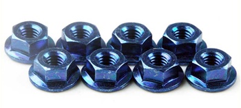 Kyosho Blue Steel Flanged Nut M4x4.5mm - Package of 10