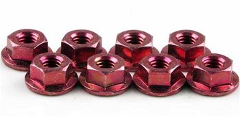 Kyosho Red Steel Flanged Nut M4x4.5mm - Package of 10