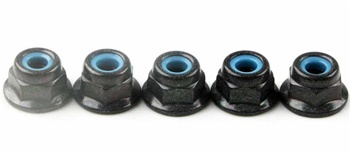 Kyosho Steel flanged Nylon Nut M4x5.6mm - package of 5