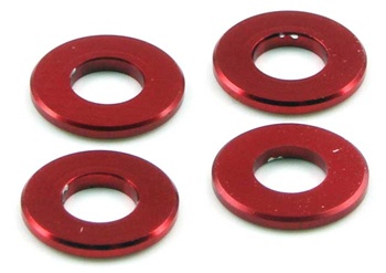 Kyosho Red Aluminum Collar 3 x 5 x 0.75mm - Package of 4