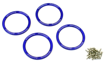 Kyosho EZ Series Blue Aluminum Wheel Bead covers - Package of 4