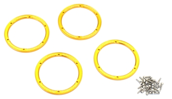 Kyosho EZ Series Gold Aluminum Wheel Bead covers - Package of 4