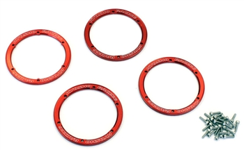 Kyosho EZ Series Red Aluminum Wheel Bead covers - Package of 4