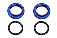 Kyosho Blue Shock Adjuster Nut with O-Rings (RB5, ZX5) - Package of 2
