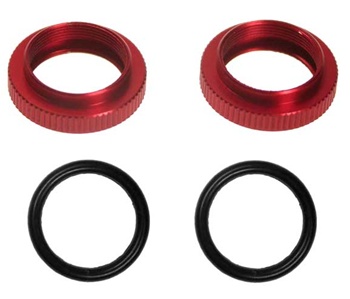 Kyosho TF-5 Shock Adjuster Nut in Red - Package of 2