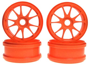 Kyosho 10 Spoke Wheels - Orange - Package of 4