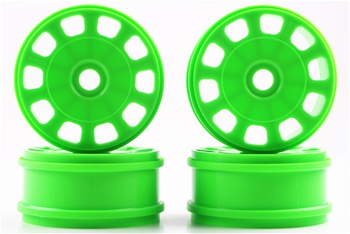 Kyosho Inferno MP9 Green Slotted Wheels - Package of 4