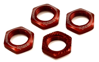 Kyosho Inferno Serrated Wheel Nuts Red - Package of 4