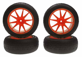 Kyosho Mini Inferno Micro X-Tire with Orange Wheel - Package of 4