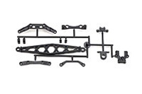Kyosho Plastic Parts Set - Chassis Stiffeners, Steering Plates, Battery Strap, Outfrive Clamp (ZX-5, SP) - Discontinued