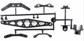 Kyosho Plastic Parts Set - Chassis Stiffeners, Steering Plates, Battery Strap, Outfrive Clamp (ZX-5, SP, FS)