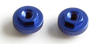 Kyosho Blue Aluminum Battery Post Adjust Nuts - Package of 2