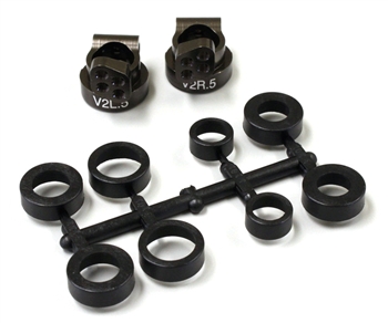 Kyosho Aluminum V2 Rear Hub Carriers 0.5 deg. for RB6, RB5, ZX5-FS and RT5 Gunmetal - Package of 2