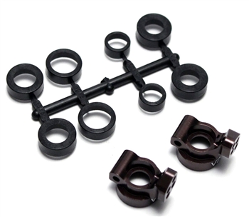 Kyosho Aluminum V2 Rear Hub Carriers 1 deg. for RB6, RB5, ZX5-FS and RT5 Gunmetal - Package of 2