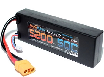 5200 mAh 7.4V 2S 50C LiPo Battery w/ Hardwired XT90