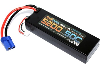 5200mAh 7.4V 2S 50C LiPo Battery with Hardwired EC5