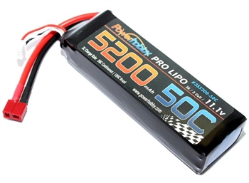 5200mAh 11.1V 3S 50C LiPo Battery w/ Hardwired T-Plug