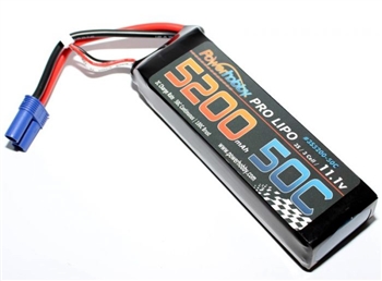 5200mAh 11.1V 3S 50C LiPo Battery with Hardwired EC5