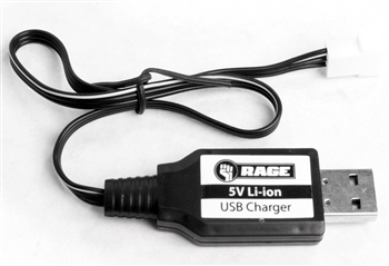 USB Battery Charger: Aqua Dart /  Black Marlin