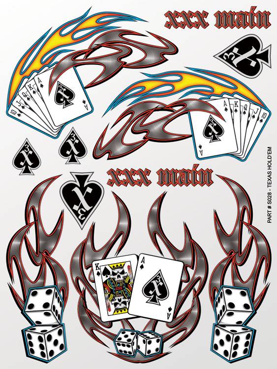 xxx main Texas Hold'em Sticker Sheet